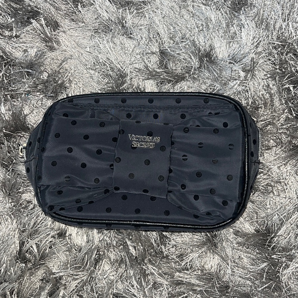 Small Victoria Secret Pokadot Cosmetic Bag with Bow